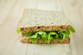 Fresh sandwich made from wholewheat of various seeds and multigr Royalty Free Stock Photo