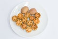 Fresh Sapodilla fruit carving on the plate