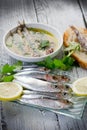 Fresh sardines with lemon