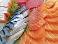 Fresh sashimi in Teradomari fish market