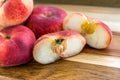 Fresh saturn peaches on wooden background Royalty Free Stock Photo