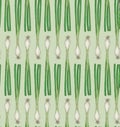 Fresh Scallion Green Onion Seamless Pattern