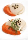 FRESH SCALLOPS pecten maximus WITH DILL Royalty Free Stock Photo