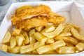 Fresh Scottish haddock deep fried in light, crispy batter Royalty Free Stock Photo