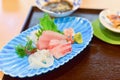 Fresh Sea Bass Sashimi on Plate Royalty Free Stock Photo