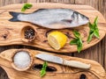 Fresh seabass fish. Royalty Free Stock Photo