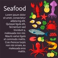 Fresh seafood background.