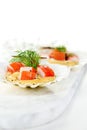 Fresh Seafood Canapes Royalty Free Stock Photo