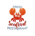 Fresh seafood. Crab. Restaurant logo.