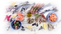 Fresh seafood. Healthy diet food.