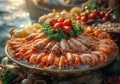 Fresh seafood on ice at the fish market Royalty Free Stock Photo
