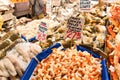 Fresh Seafood Offering at Seattle Pike Place Market, Washington Royalty Free Stock Photo