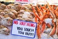 Fresh Seafood Offering at Seattle Pike Place Market, Washington Royalty Free Stock Photo