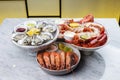 Fresh seafood platter with lobster, mussels and oysters Royalty Free Stock Photo