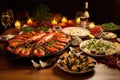 fresh seafood spread for perfect paella recipe