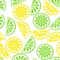 Fresh seamless pattern with lemon and lime on a white background Royalty Free Stock Photo