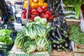 Fresh seasonal local vegetables on market