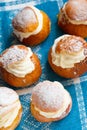 Semla vastlakukkel in Estonia is traditional sweet bun with whipped cream made for Shrove Tuesday