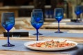 Fresh Served Pizza On Restaurant Table Royalty Free Stock Photo