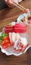 Fresh shashimi on white plate. Royalty Free Stock Photo