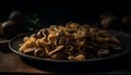 Fresh shiitake mushroom pasta, a gourmet delight generated by AI