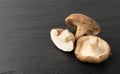 Fresh Shiitake Mushrooms, Raw Shitake, Healthy Organic Asian Fungi Royalty Free Stock Photo