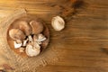 Fresh Shiitake Mushrooms, Raw Shitake, Healthy Organic Asian Fungi Royalty Free Stock Photo