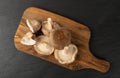 Fresh Shiitake Mushrooms, Raw Shitake, Healthy Organic Asian Fungi Royalty Free Stock Photo