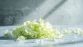 Fresh shredded cabbage on a light table, closed Royalty Free Stock Photo