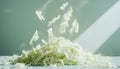 Fresh shredded cabbage on a light table, closed Royalty Free Stock Photo