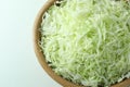 Fresh shredded cabbage on light table, top view Royalty Free Stock Photo
