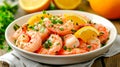 Fresh Shrimp Ceviche Bowl with Citrus and Herbs Presented on White Plate Royalty Free Stock Photo