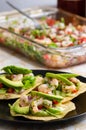 Fresh shrimp ceviche, marinated in lime with fresh vegetables Royalty Free Stock Photo