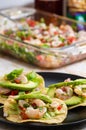 Fresh shrimp ceviche, marinated in lime with fresh vegetables Royalty Free Stock Photo