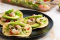 Fresh shrimp ceviche, marinated in lime with fresh vegetables Royalty Free Stock Photo