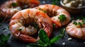 Delicious Grilled Shrimp with Garlic and Herbs Royalty Free Stock Photo