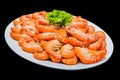 Fresh shrimp and grill prawn, seafood for dinner Royalty Free Stock Photo