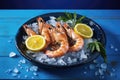 Fresh shrimp with ice Royalty Free Stock Photo