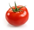Fresh single tomato isolated on white Royalty Free Stock Photo