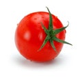 Fresh single tomato isolated on white Royalty Free Stock Photo
