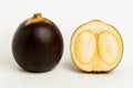 Fresh siwalan fruit with translucent jelly-like flesh in opened shell Royalty Free Stock Photo