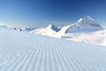 Fresh ski track at Hintertux Royalty Free Stock Photo