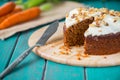 Fresh slice of carrot cake Royalty Free Stock Photo