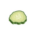 Fresh slice cucumber, vector in flat style