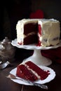 Fresh slice of delicious cake Red velvet on a plate. Generated AI Royalty Free Stock Photo