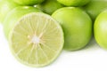 Fresh slice lime isolated on white background. Royalty Free Stock Photo