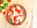 Fresh slice organic strawberries