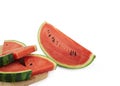 Watermelon slice on white background Royalty Free Stock Photo