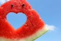 Fresh slice of watermelon with heart inside Royalty Free Stock Photo