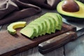 Fresh sliced avocado